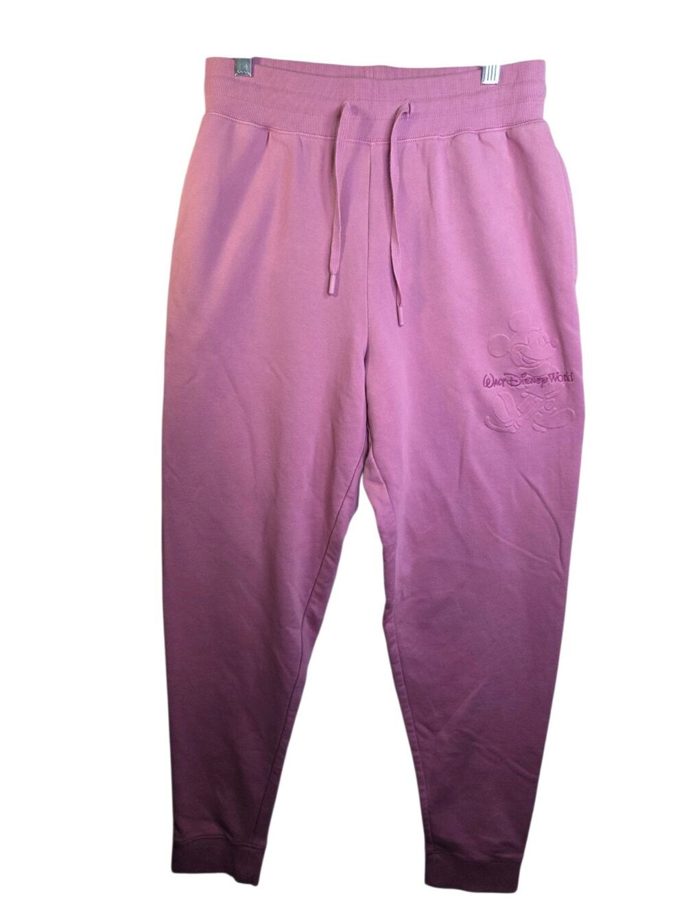 NWT Disney Parks Mickey Mouse Pink Joggers Athleisure Size Medium Tonal Comfy